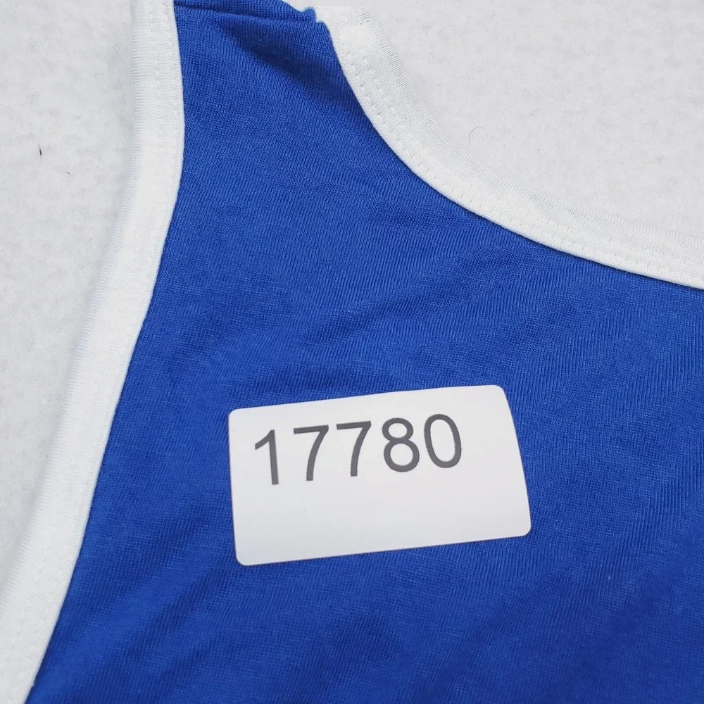 Texas Rangers Tank Top Womens XXL Blue Red Spellout Logo Shirt Baseball MLB NWT